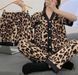 Женская пижама из атласа Leopard, Атласный женский комплект, Пижама атласная с брюками L Leo-1001 фото 1