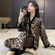 Женская пижама из атласа Leopard, Атласный женский комплект, Пижама атласная с брюками L Leo-1001 фото 3