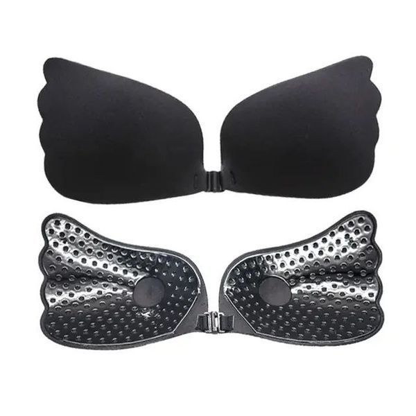 Невидимий бюстгальтер Fly-Bra, Силіконовий бюст без бретельок, Флай бра Хвилі, Ліфчик самоклеючий без бретелів Чорний, В  FlyBra-1005 фото
