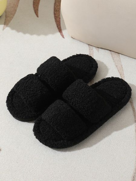 Жіночі домашні тапочки Teddy відкриті, зручні капці з м'якою текстурою для дому Чорний 36-37 Teddy-3000 фото